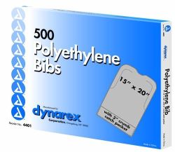 Disposable Polyethylene Bibs W/Crumb Pocket 15