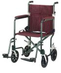 Product Photo: Aluminum Transport Chair 19" Burgundy Green/Designer Fly-Wt