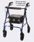 Product Photo: Rollator w/8" Casters, Blue w/Padded Seat